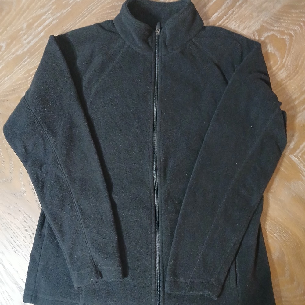 Tek Gear Unisex Jacket Size L Fleece Black Unlined Lightweight Pockets Outerwear